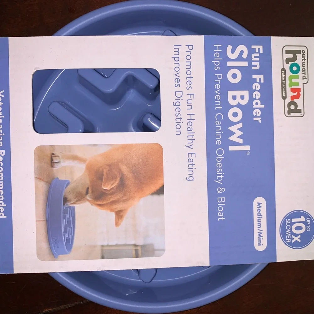 Outward Hound Blue Fun Feeder Slo Bowl
